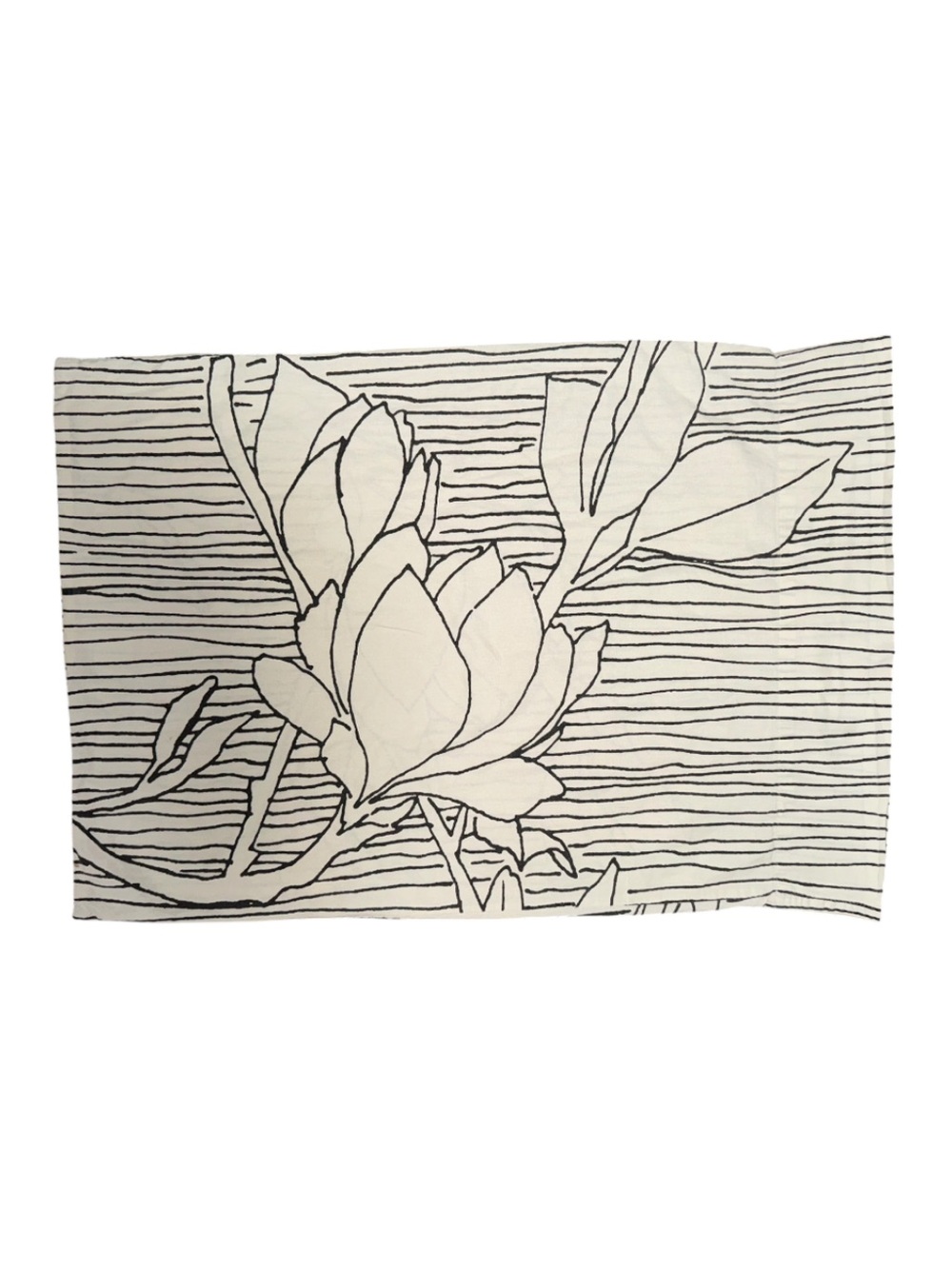 Urban Outfitters Black and White Floral Pillowcase Set Standard Size